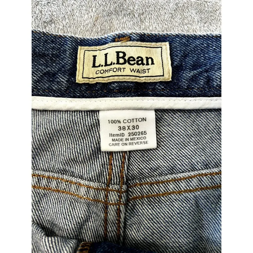 L.L. Bean Comfort Waist Straight Leg 100% Cotton Jeans Size‎ 38x30 Men's